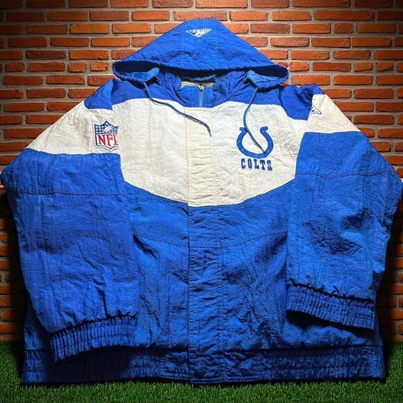Vintage Pro Line Apex One Indianapolis Colts NFL Hooded Large Puffer Jacket - Picture 1 of 8